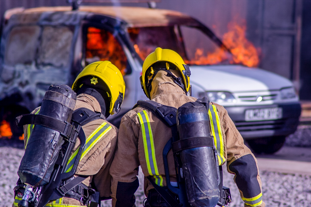 Firefighters tackle deliberate car fire