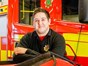 Apprentice stood in front of fire engine