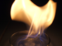 Flame from gel burner