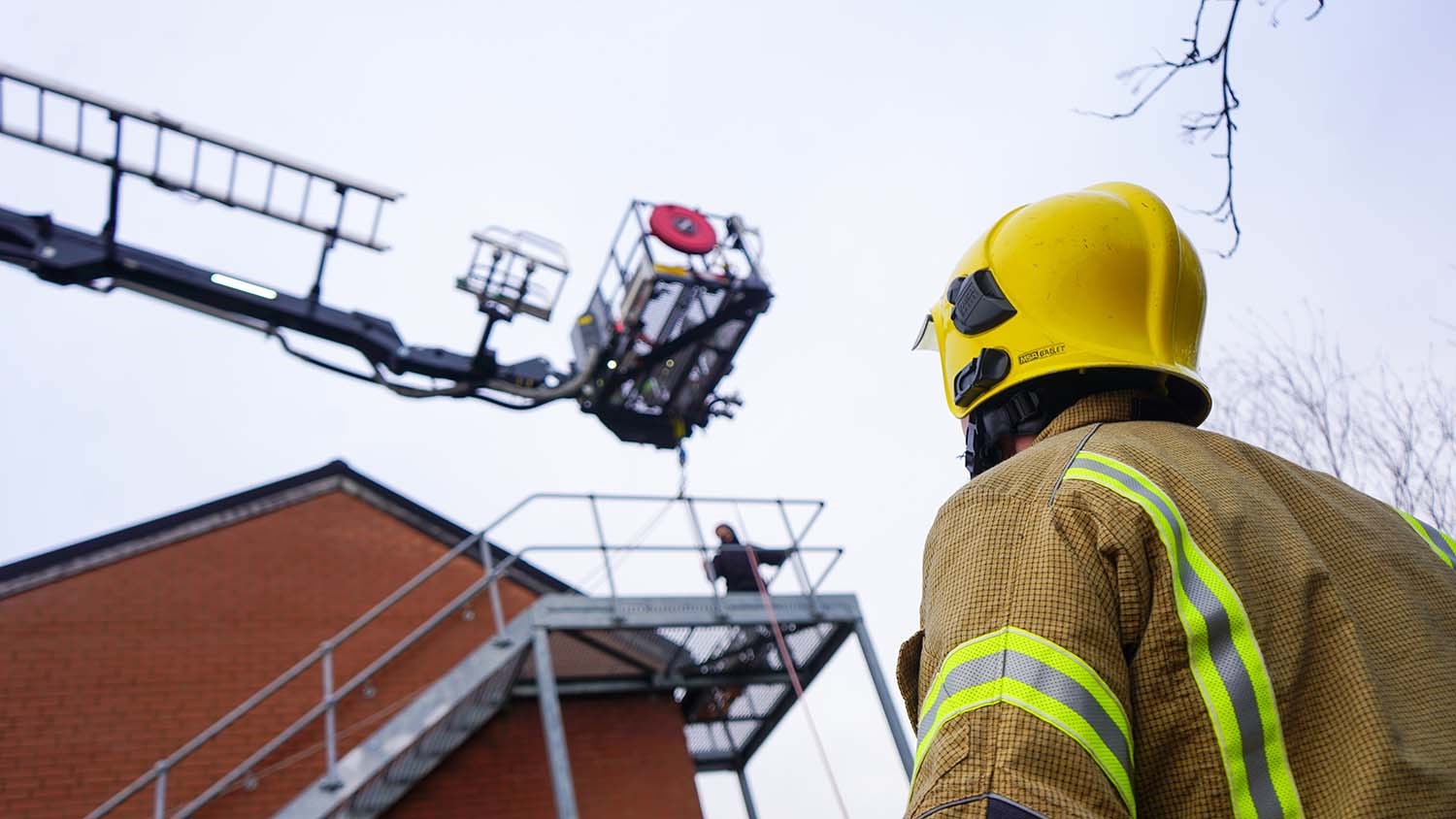 Firefighter standing in front of ALP